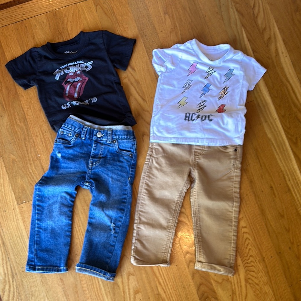 Levi's Kids Matching Set - Black, White, Blue, Tan